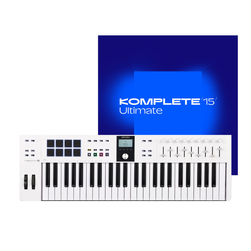 Arturia Keylab Essential MK3 49 (White) with Komplete 15 Ultimate Main