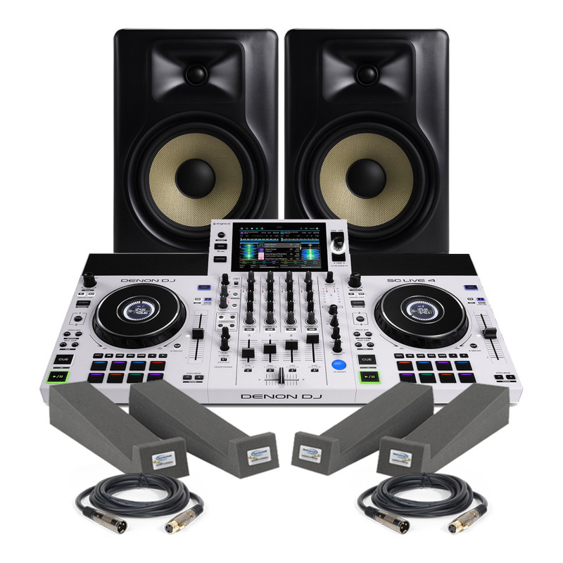Denon DJ SC LIVE 4 (White) Home DJ Package Controller Package