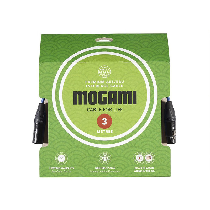 Mogami 110 ohm AES/EBU XLR (M) - XLR (F) 3m Package