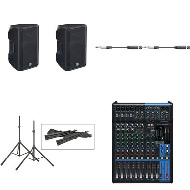 DBR12 (Pair) With MG12XU Mixer, Speaker Stands + Bag & Cables 12