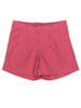Solid Coral Pleated Shorts, Little Girls