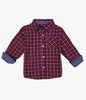 Maroon Plaid Button Front Shirt, Baby Boys