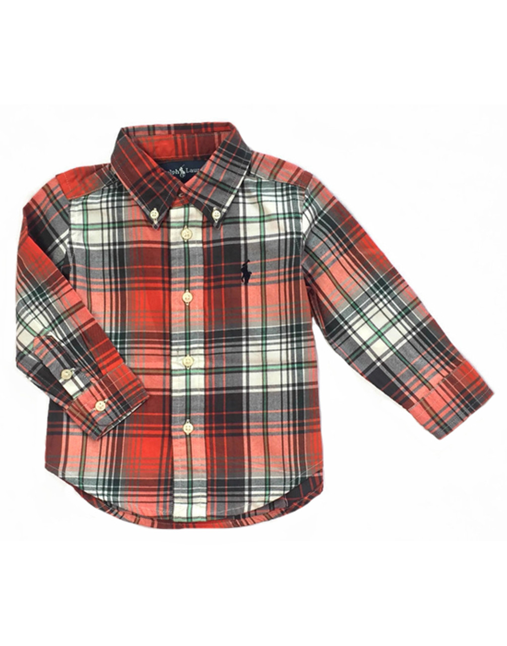 ralph lauren red and green plaid shirt