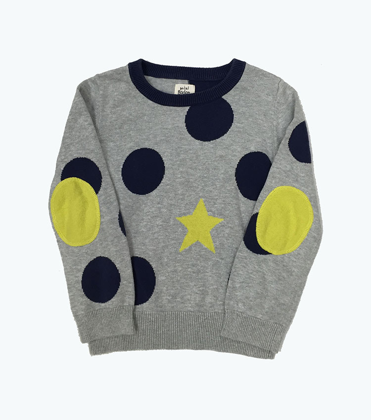 baby boy sweater with elbow patches