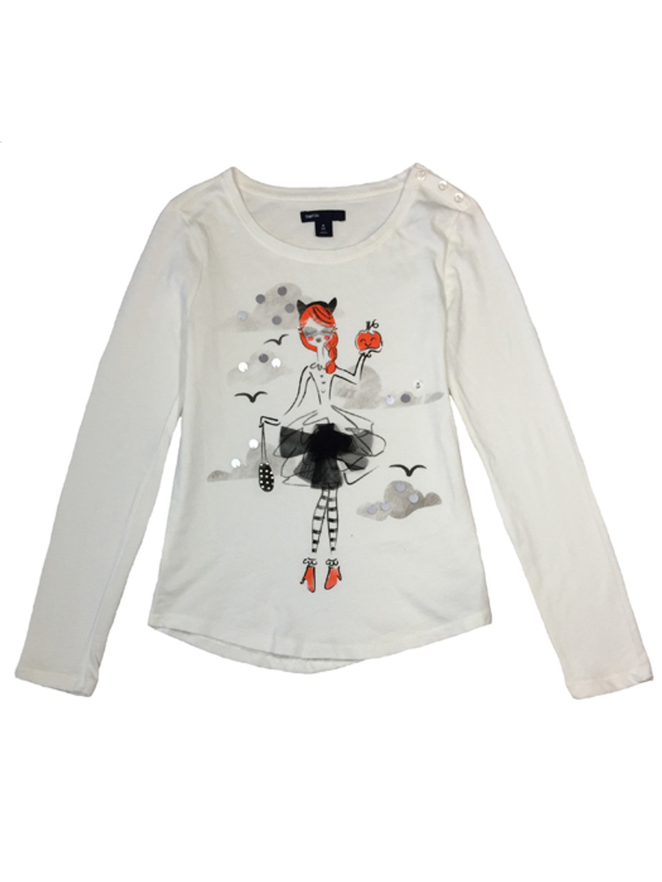 Boys Halloween Long Sleeve Pumpkin Graphic Tee