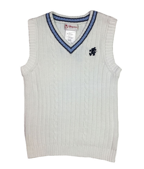 White V-Neck Sweater Vest, Little Boys