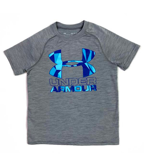 Gray & Blue Heat Gear Tee, Little Boys