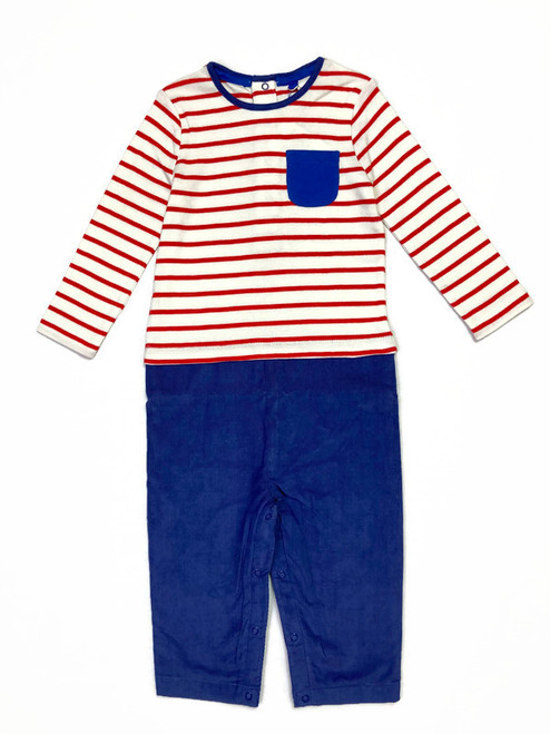 Red Ivory 2-in-1 Romper, Baby Boys