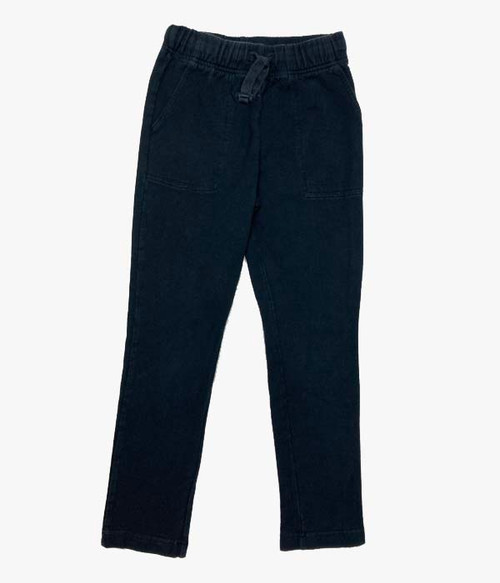 Black Pull-On Terry Pants, Big Boys