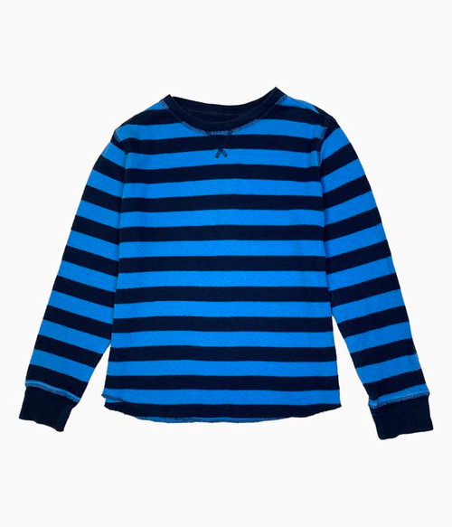 Navy/Blue Striped Thermal Shirt, Big Boys