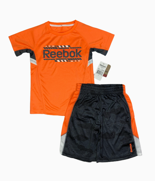 Orange/Gray Shorts Set, Little Boys