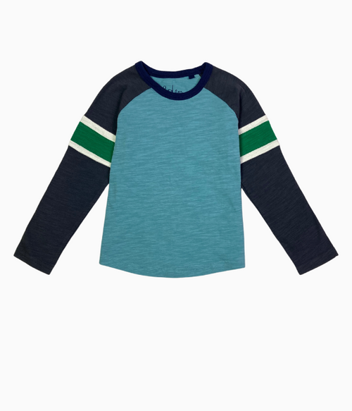 Teal/Blue Raglan Tee, Toddler Boys