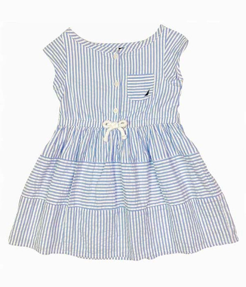 Sky Blue Seersucker Sundress, Toddler Girls