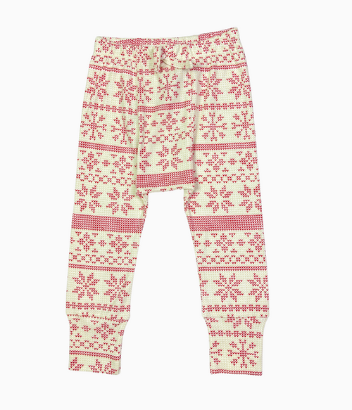 Beige/Pink Organic Cotton Panda Pants, Toddler Girls