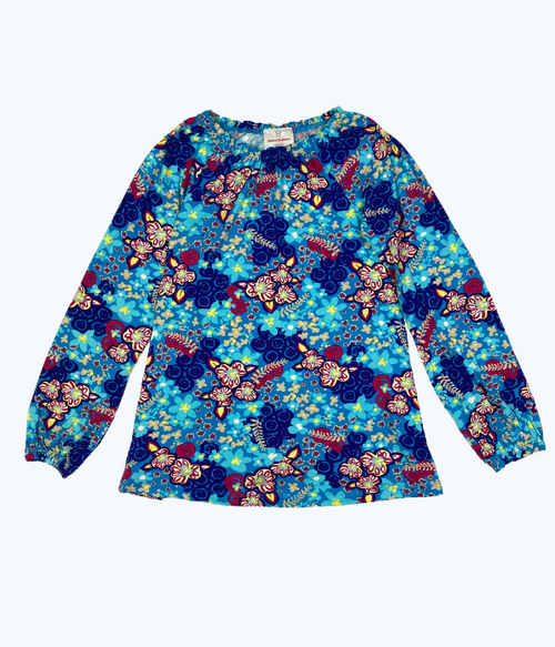 Blue Floral Top, Big Girls