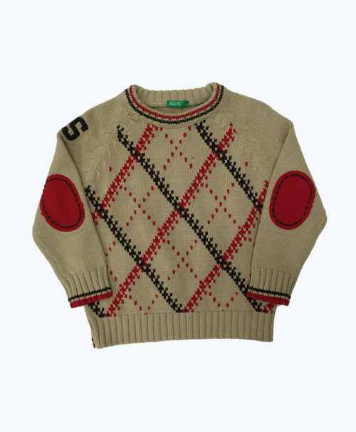 baby boy sweater with elbow patches