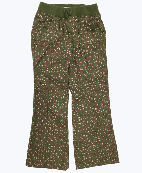 Green Floral Pants, Little Girls