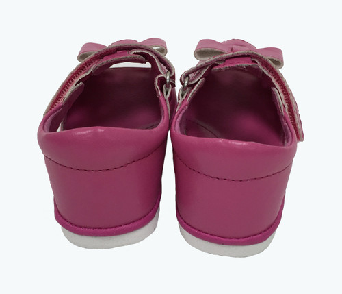 Fuchsia Leather Bow Sandals