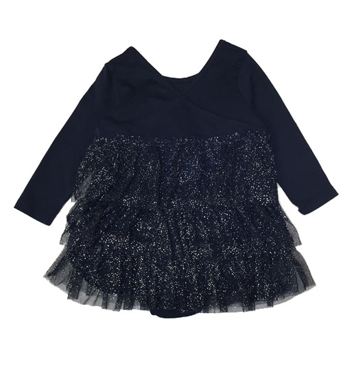 Navy Sparkle Tiered-Ruffle Dress, Baby Girls