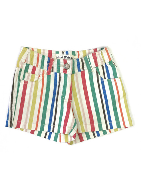 Striped Heart Pocket Shorts, Little Girls