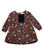 Brown Floral Silk Dress, Toddler Girls