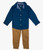 Navy/Teal Button-Down Shirt and Pants Set, Baby Boys