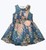 Blue Floral Lace Sleeveless Dress, Little Girls