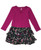 Fuchsia Black Ruffle Dress, Toddler Girls