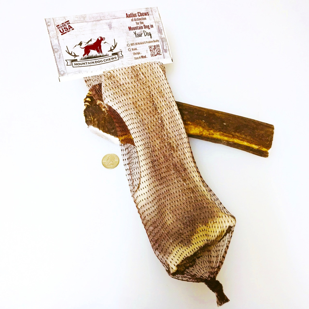 High Country Antlers 2 Lbs Seasoned Split Deer & Elk Antler Dog Chews – Small/Medium