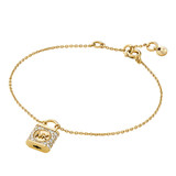Michael Kors 14ct Rose Gold Cubic Zirconia Logo Padlock Bracelet