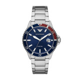 Emporio Armani orologio da uomo Diver bracciale in acciaio