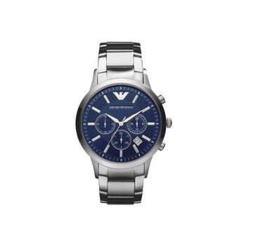 Armani GT Chrono Watch Blue Dial Steel Strap