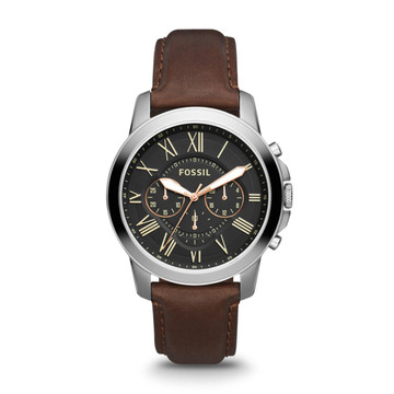 Fossil GT Watch Grant brown black leather