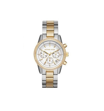 Michael Kors LD Watch Ritz argento bi color oro cromato