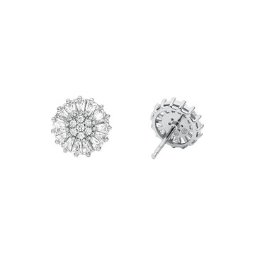 Michael Kors Sterling Silver Cz Halo Studs Earrings