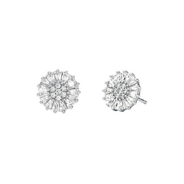 Michael Kors Sterling Silver Cz Halo Studs Earrings