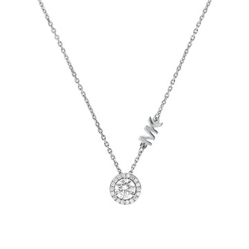 Michael Kors PAVE HALO silver necklace