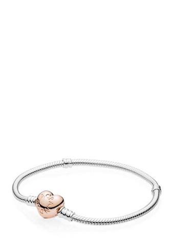 Pandora Rose Gold/Sterling Silver Heart Bracelet 2826123