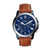 Fossil GT Watch Grant Blue Blue Brown leather strap