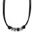 Fossil GT Necklace Black Leather Steel Wood