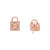 Michael Kors Plated Lock Stud Earrings Rose Gold Cz