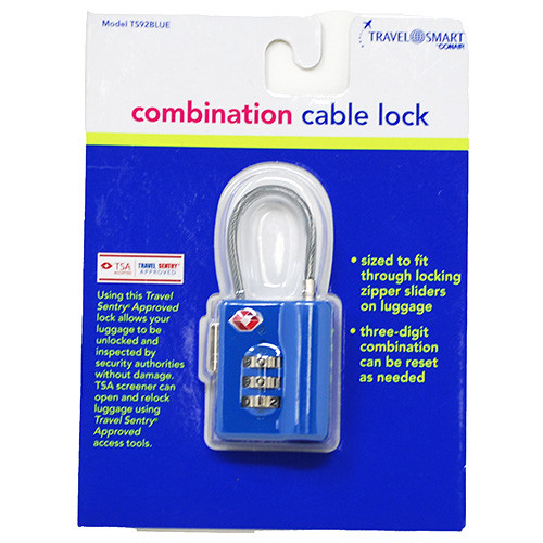 3 DIAL COMBO CABLE LOCK ASST. COLORS  PK. 4 NI