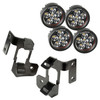 A-Pillar Light Mnt Kit, Semi Blk, Rd LED, 07-18 JK