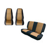 Seat Cover Kit, Black/Tan; 80-90 Jeep CJ/YJ