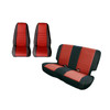 Seat Cover Kit, Black/Red; 80-90 Jeep CJ/YJ