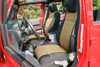 Seat Cover Kit, Black/Tan; 11-18 Wrangler JK 4dr