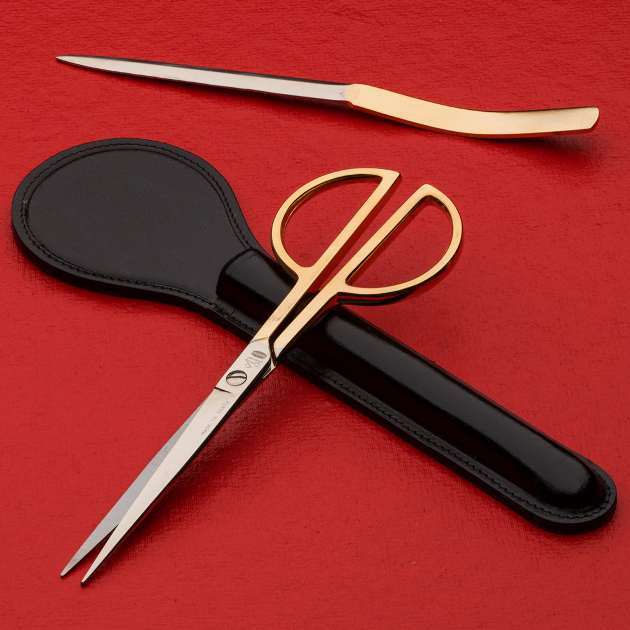 10486 - Desk Set - Paper Scissors + Letter Opener - Gold Collection