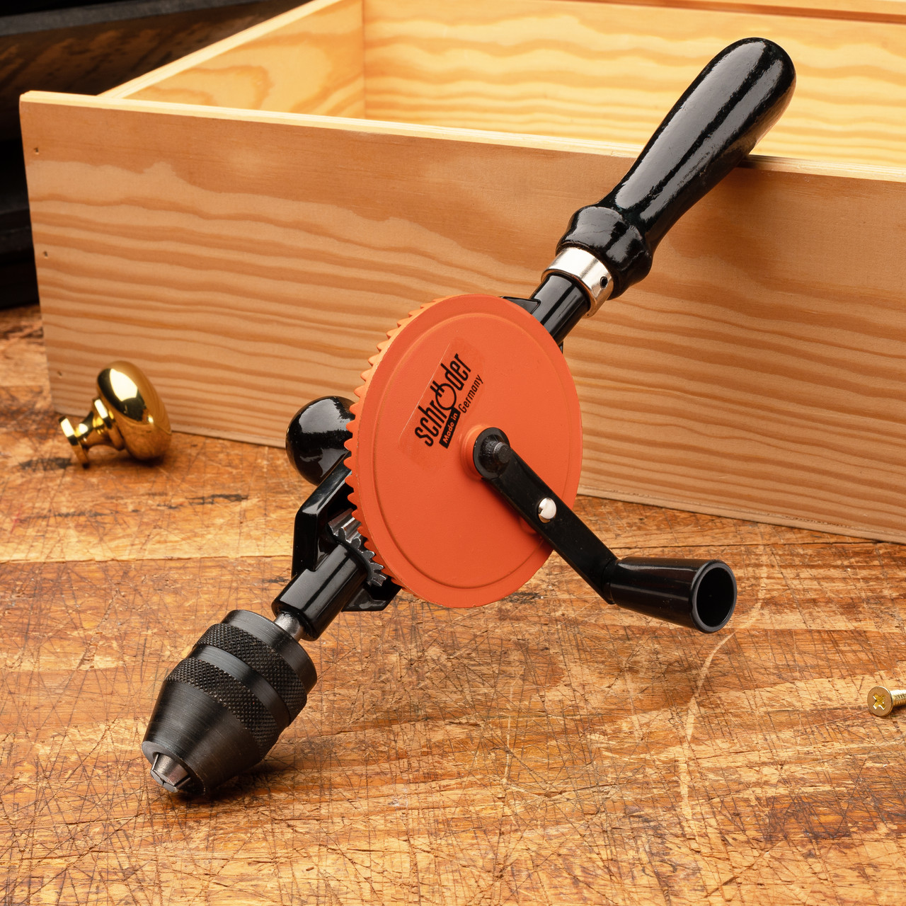Garrett Wade 08C03.04 Hand Operated Drill, 12 Inches Long, 10 mm Chuck for Bits Up to 3/8, Made in Germany