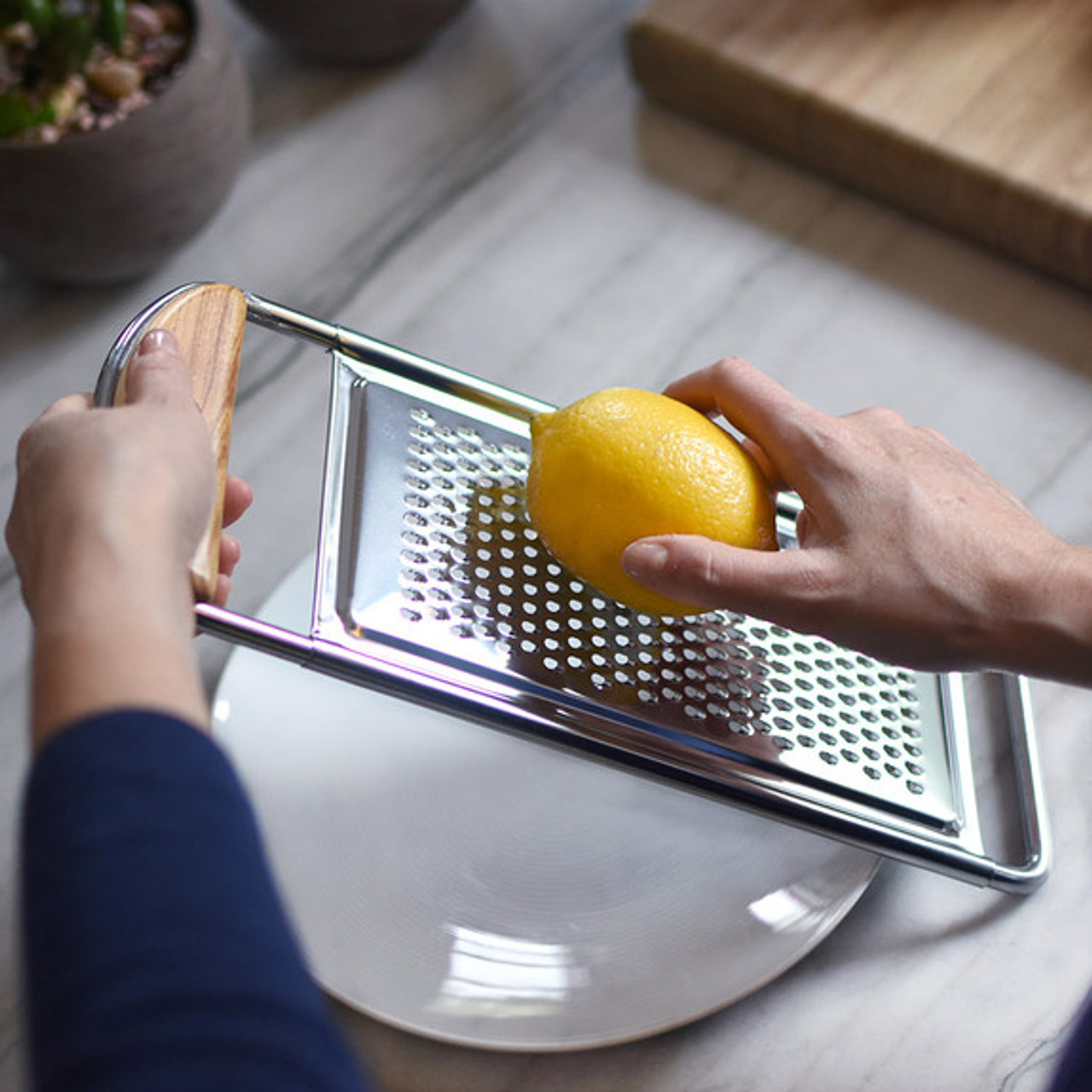 Stainless Steel Lemon Grater With Cleaning Brush, Heavy Duty