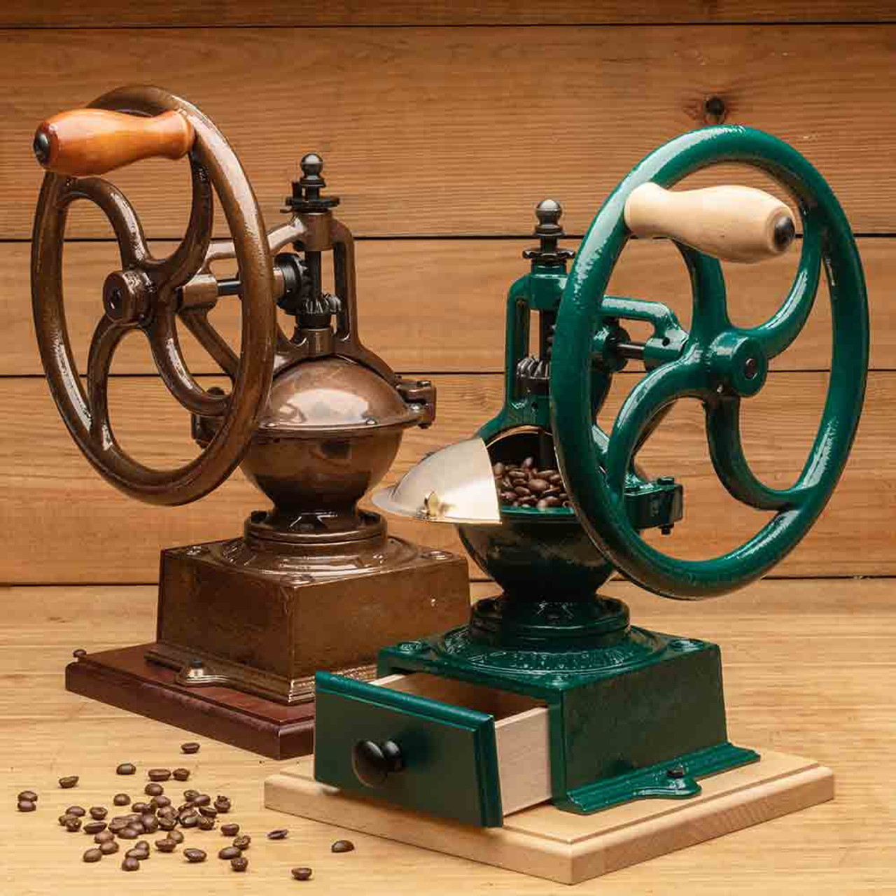 Paderno World Cuisine A4982345 Manual Coffee Grinder with Wheel Handle